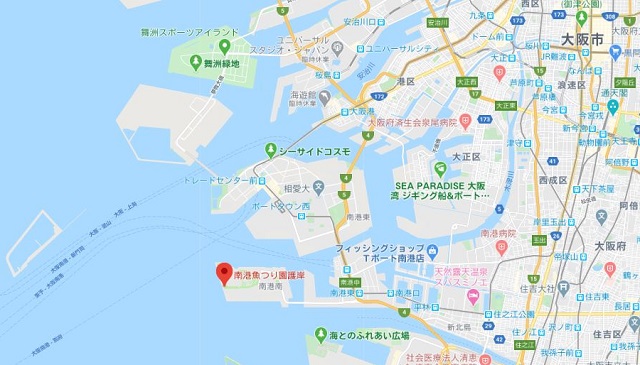 大阪南港魚つり園 地図