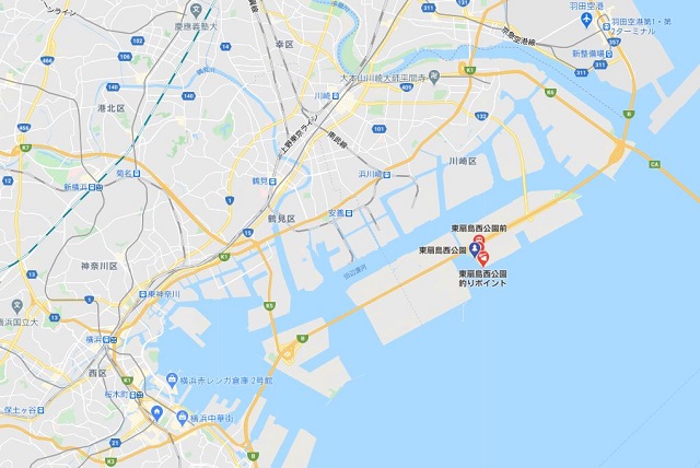 東扇島西公園グーグルマップ